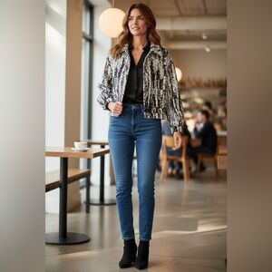 Elena Wang Monochrome Women's Cardigan (Rare)‎ Fits to Large